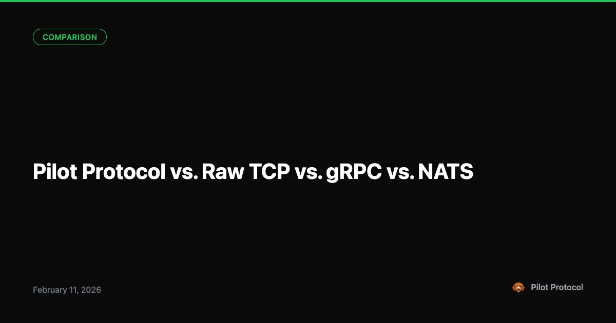 Pilot vs. TCP vs. gRPC vs. NATS: Agent Communication